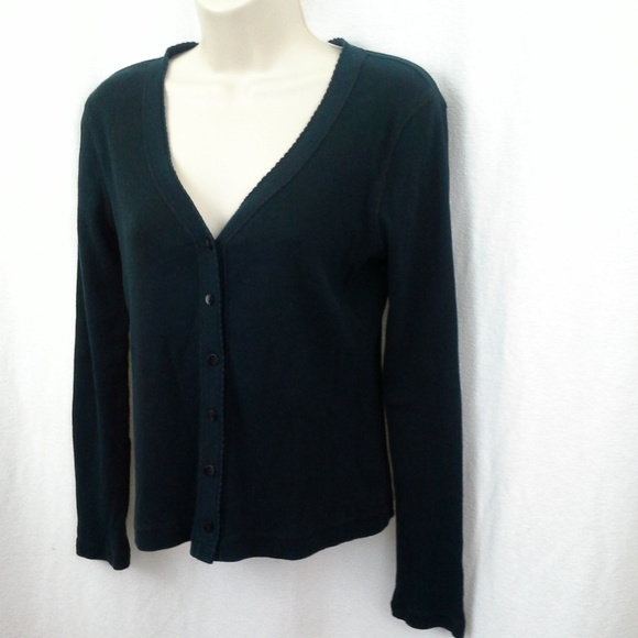 Loft womens sweater Size M Black Cardigan - Picture 6 of 8